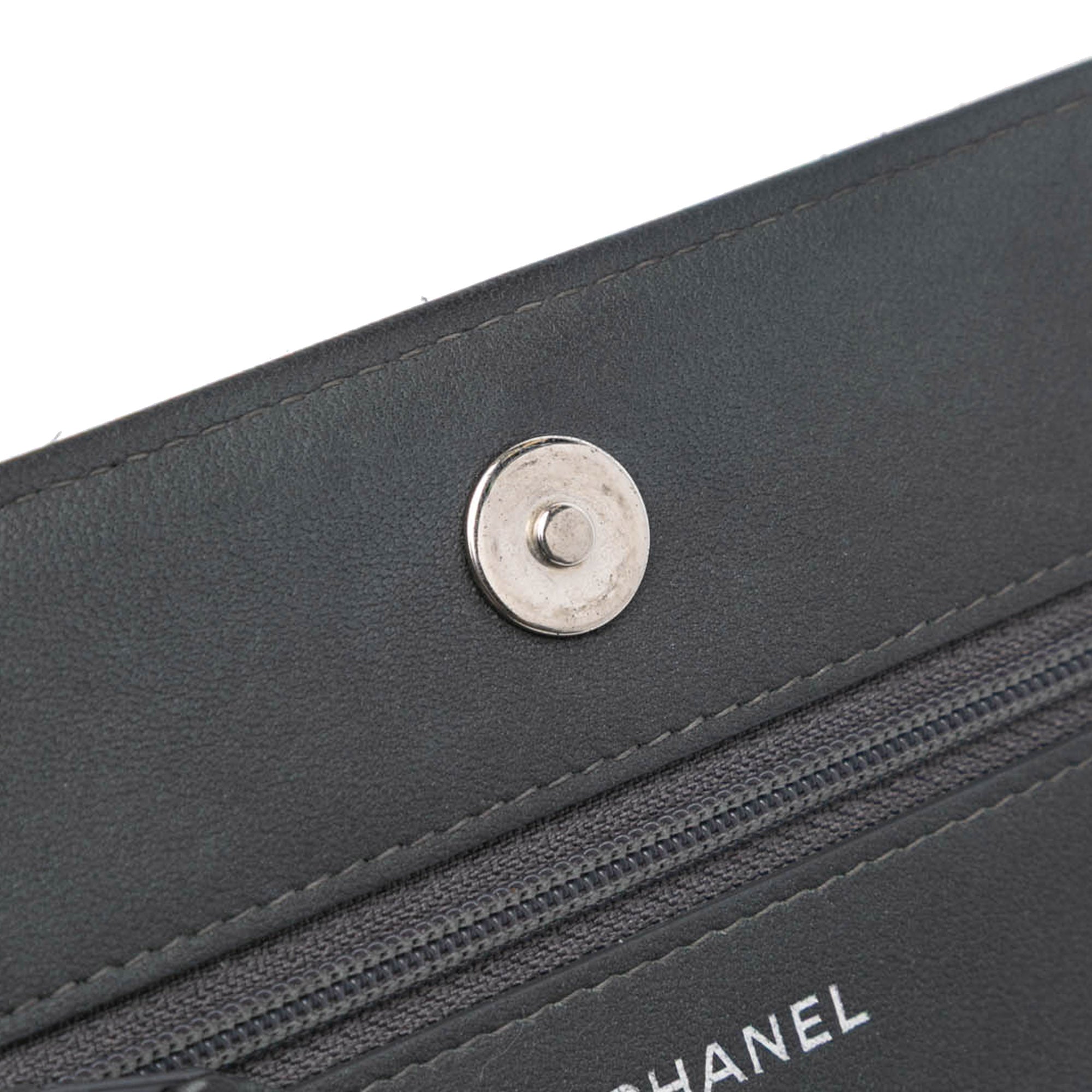 Wallet on Chain Camellia Studded Lambskin