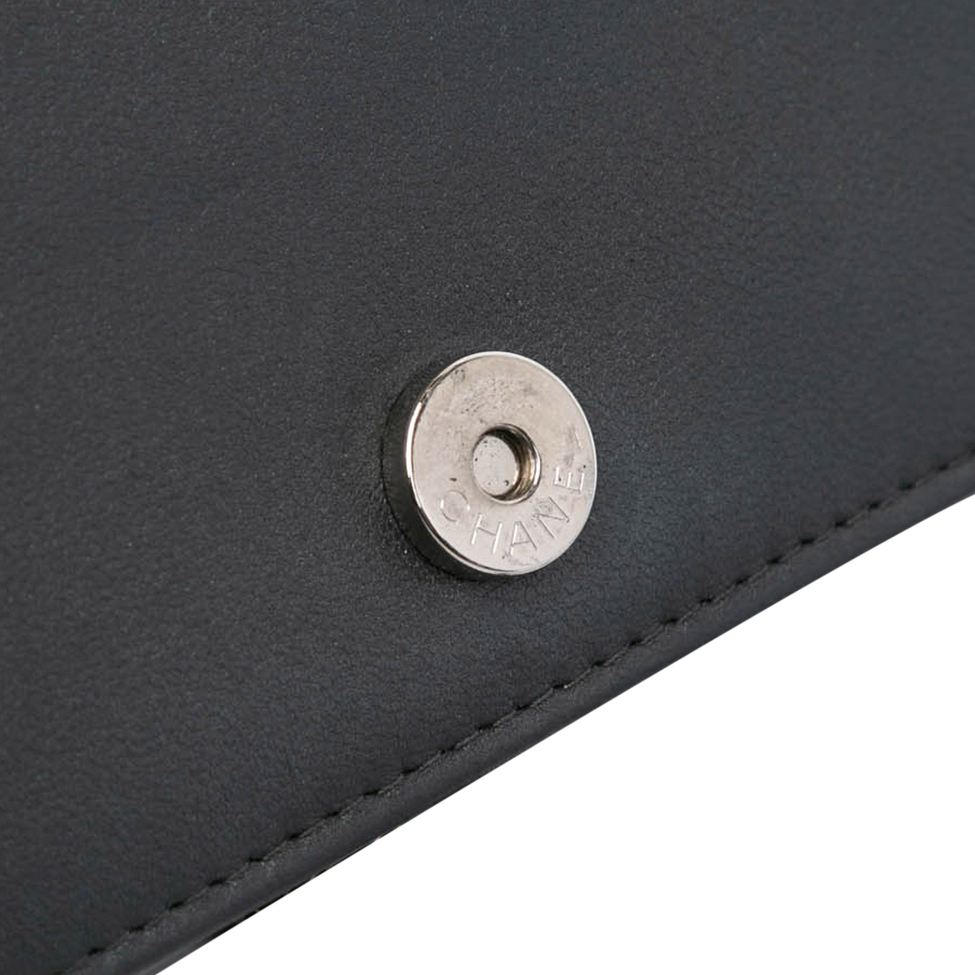 Wallet on Chain Camellia Studded Lambskin