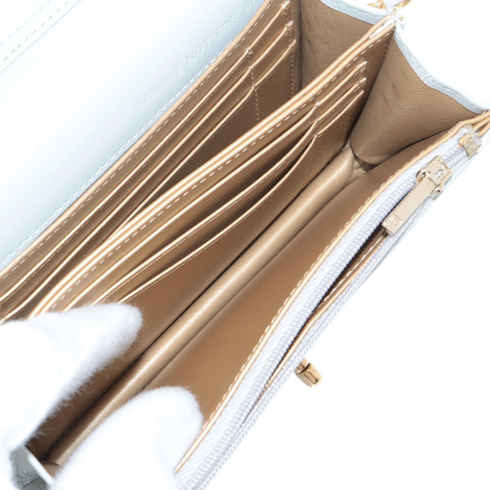 Crystal Geometric Frame CC Clutch with Chain Quilted Calfskin