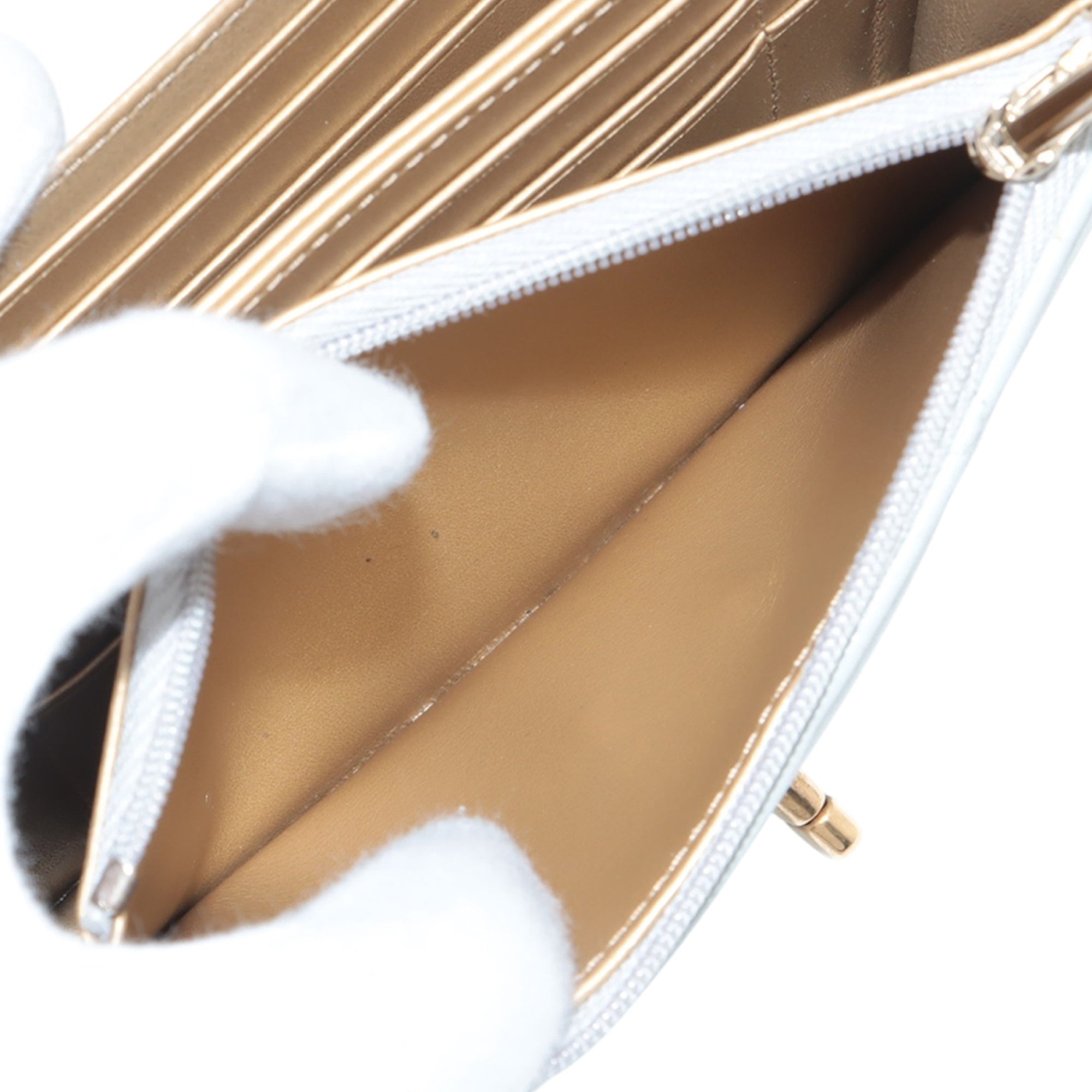Crystal Geometric Frame CC Clutch with Chain Quilted Calfskin