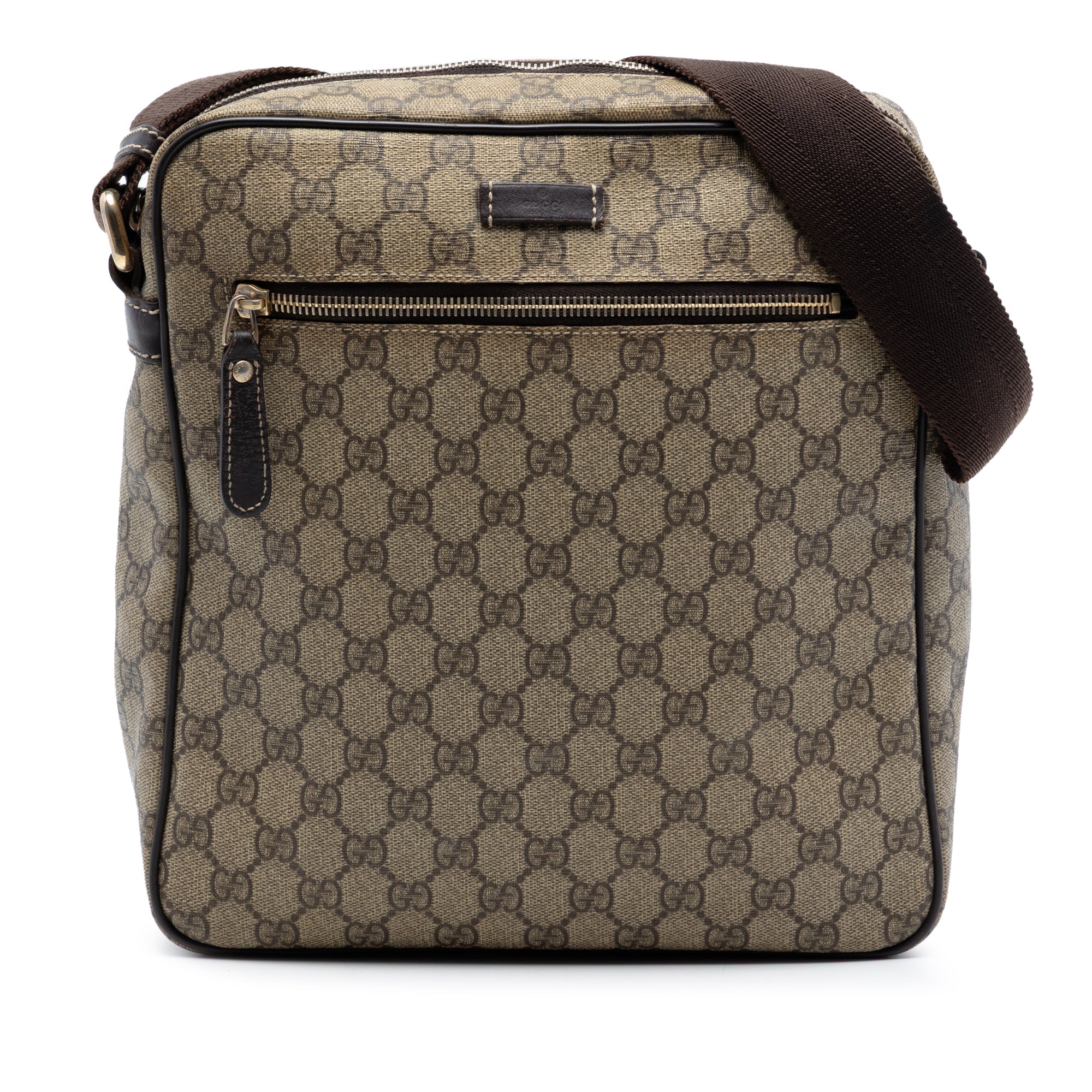 Front Zip Messenger GG Coated Canvas Medium