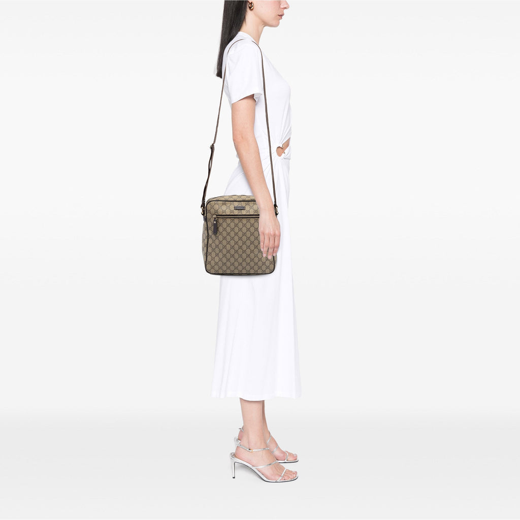 Front Zip Messenger GG Coated Canvas Medium