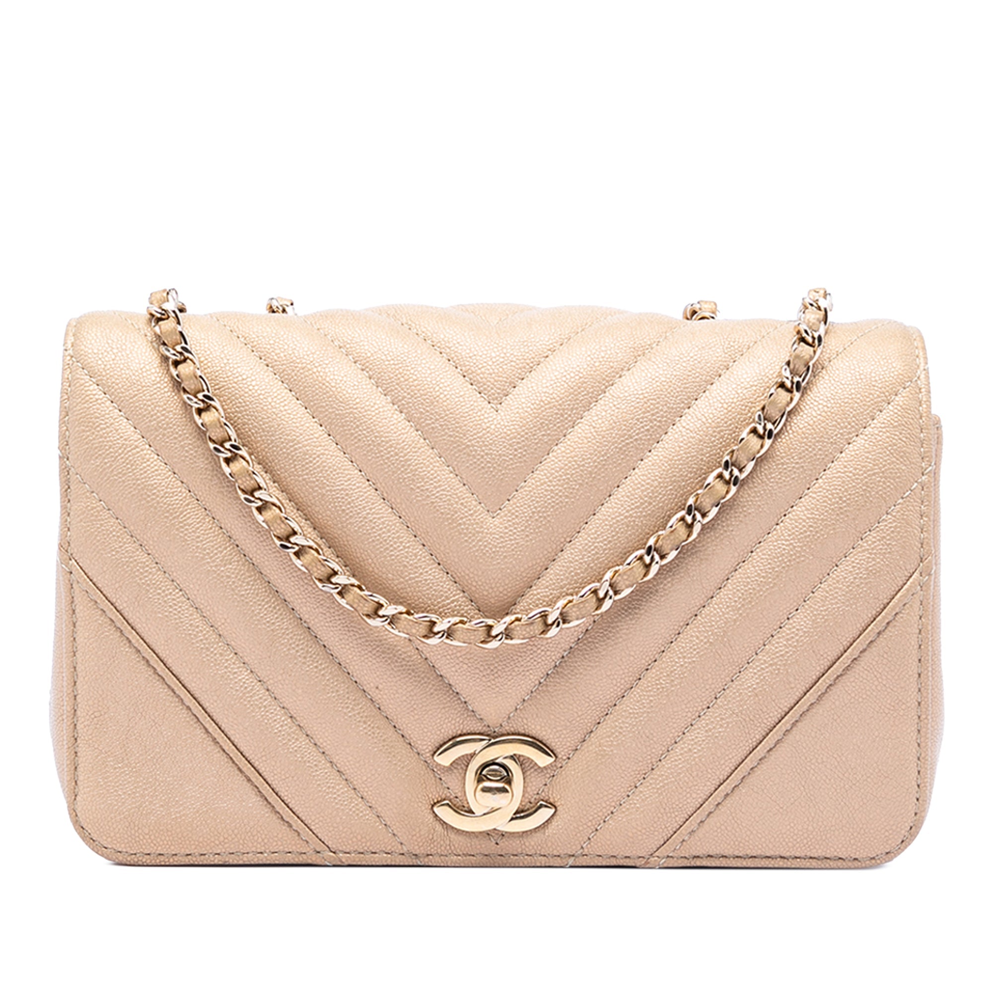 Statement Flap Bag Chevron Calfskin Mini