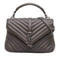 Classic Monogram College Bag Matelasse Chevron Leather Medium