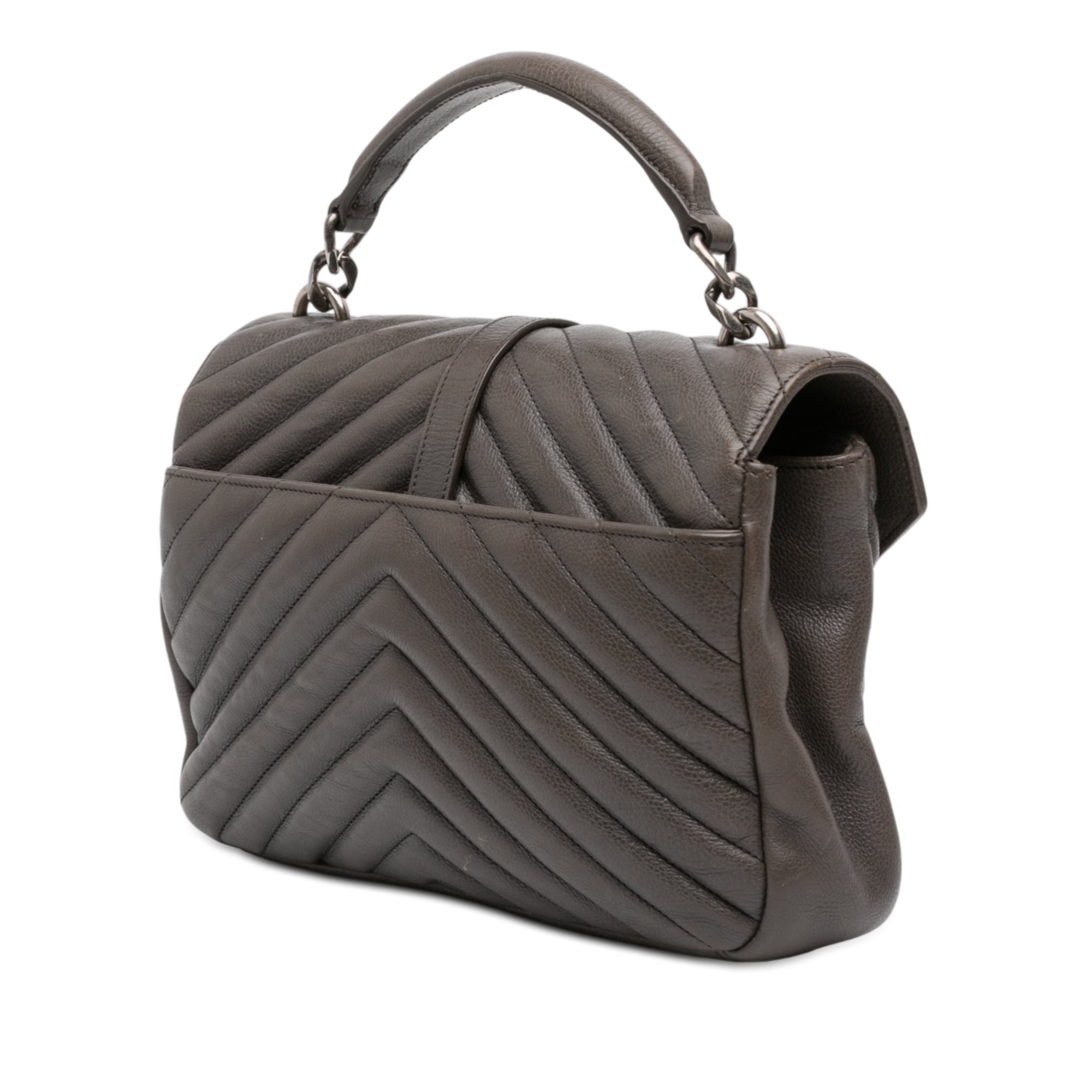 Classic Monogram College Bag Matelasse Chevron Leather Medium