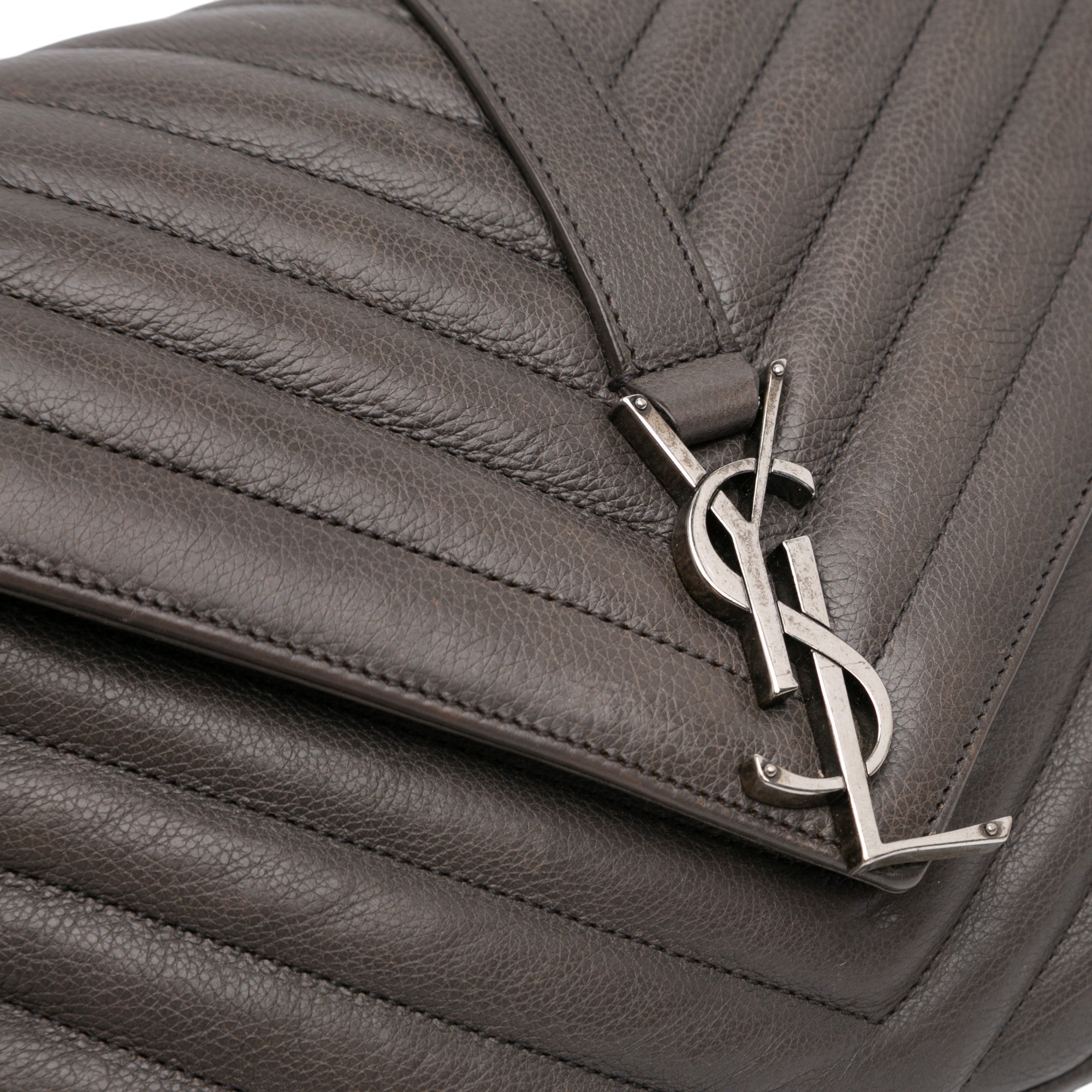 Classic Monogram College Bag Matelasse Chevron Leather Medium