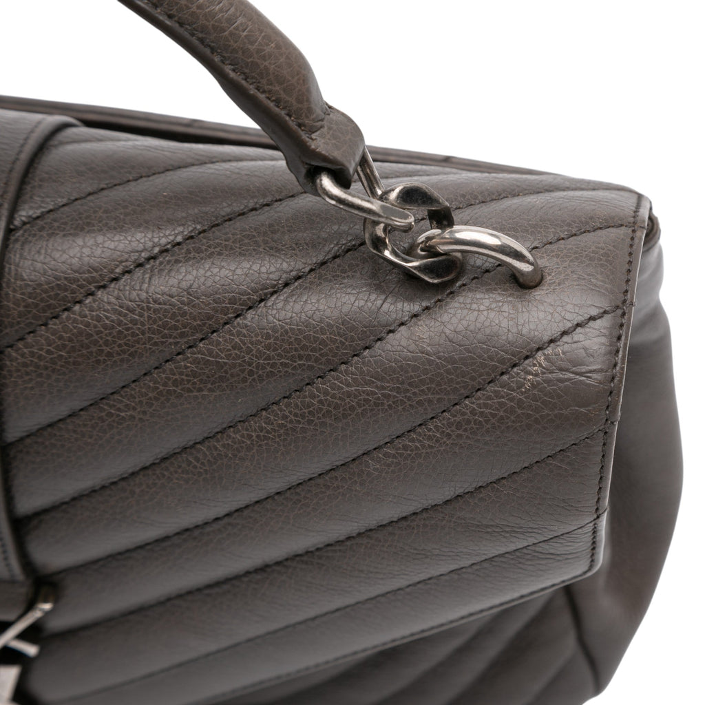 Classic Monogram College Bag Matelasse Chevron Leather Medium