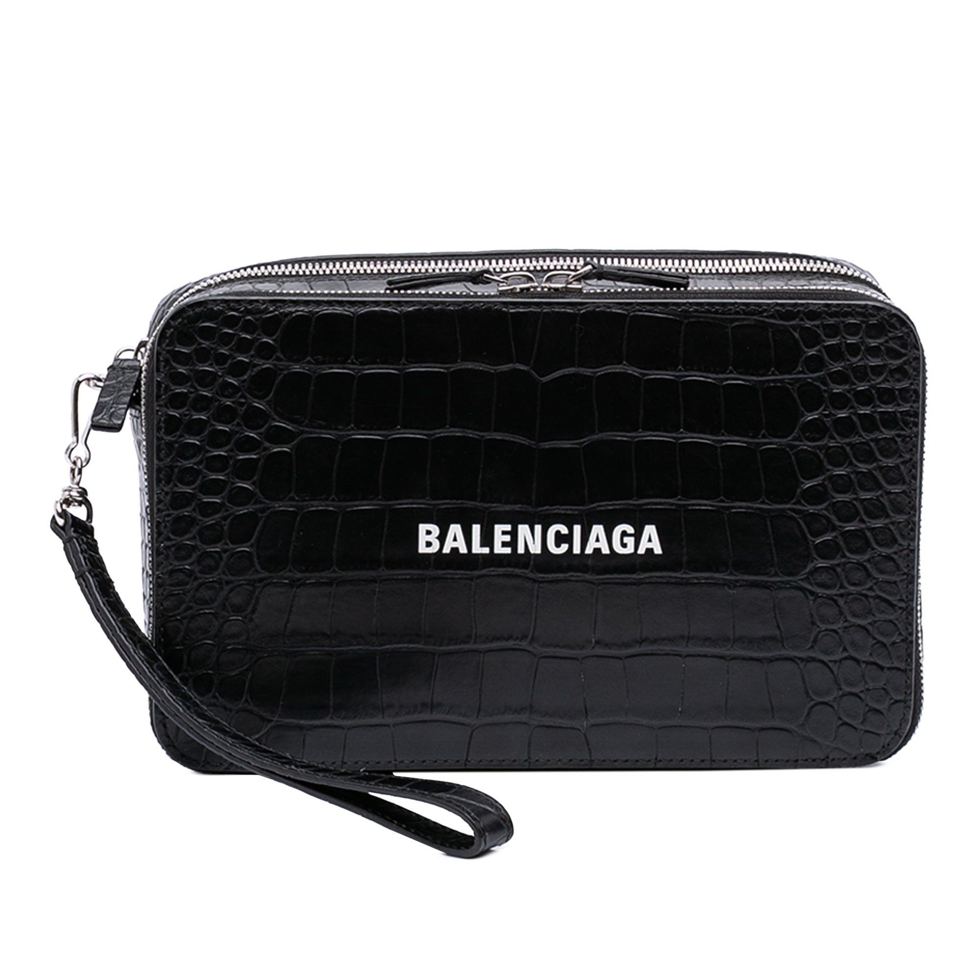 Everyday Top Handle Camera Bag Crocodile Embossed Leather Small