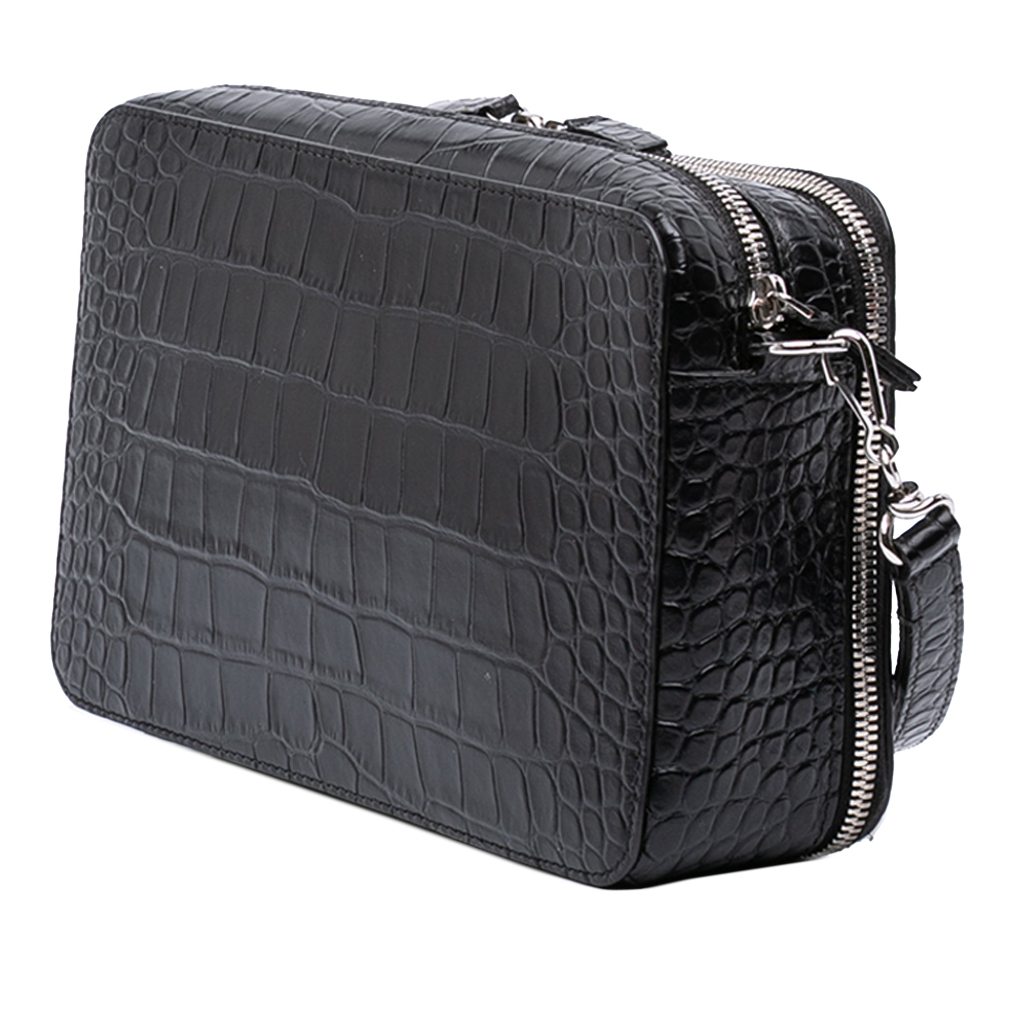 Everyday Top Handle Camera Bag Crocodile Embossed Leather Small