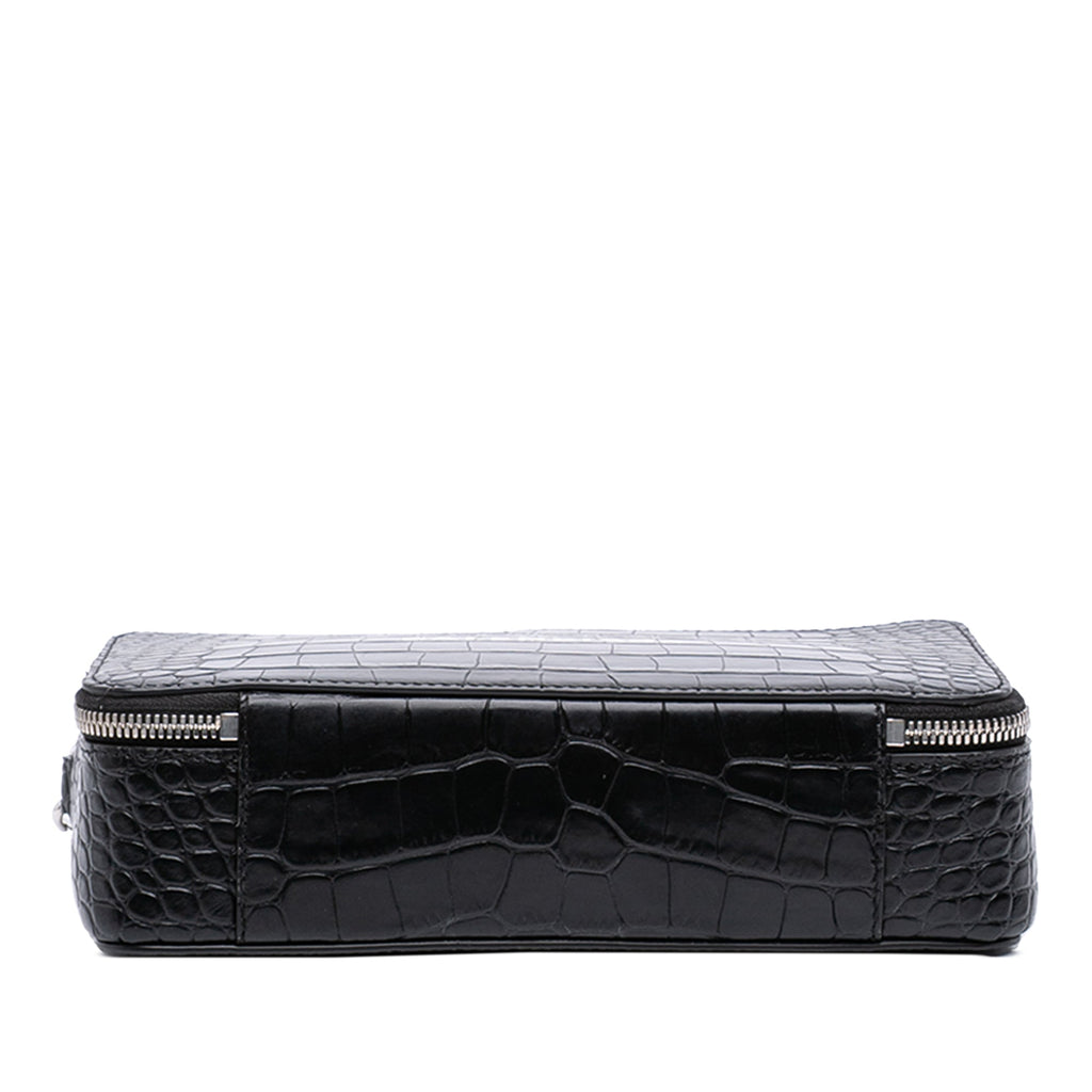 Everyday Top Handle Camera Bag Crocodile Embossed Leather Small