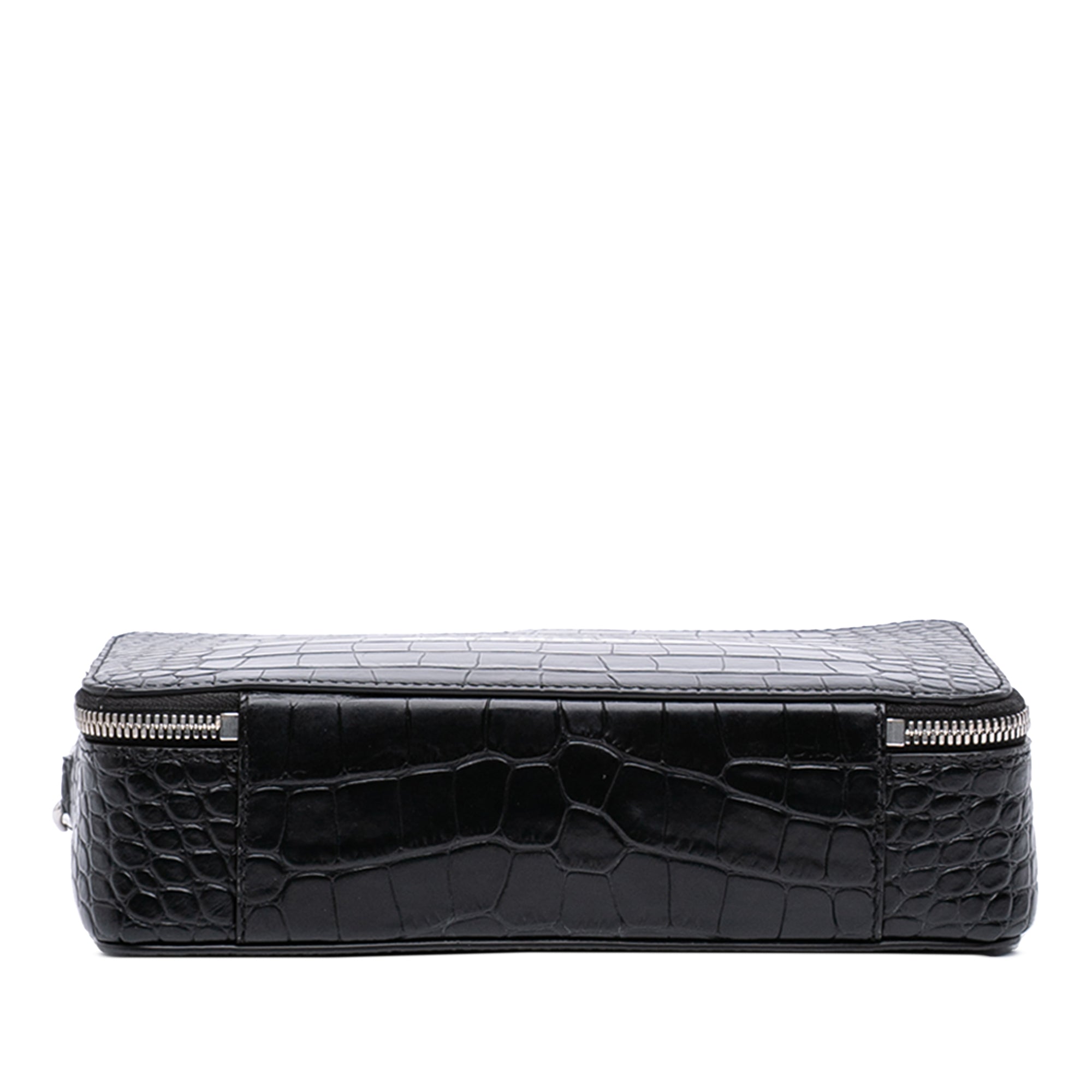 Everyday Top Handle Camera Bag Crocodile Embossed Leather Small