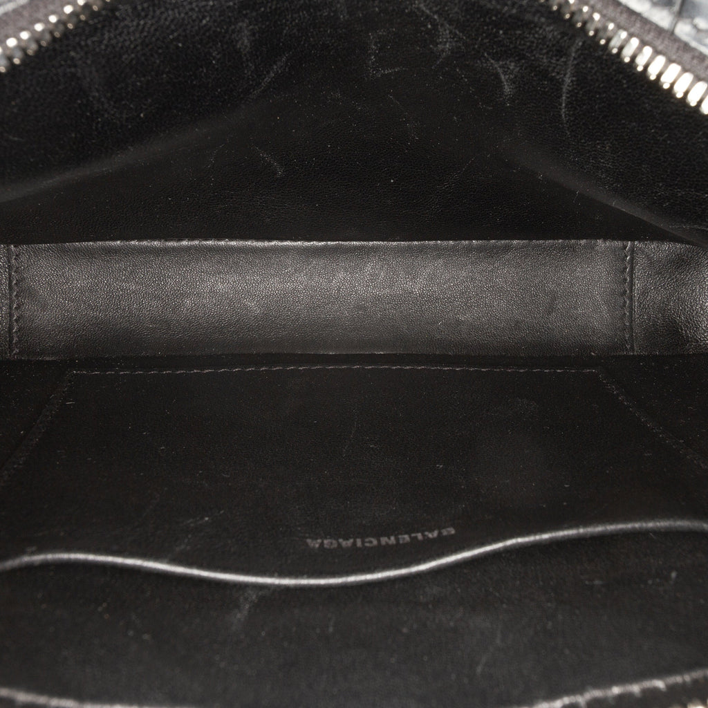 Everyday Top Handle Camera Bag Crocodile Embossed Leather Small