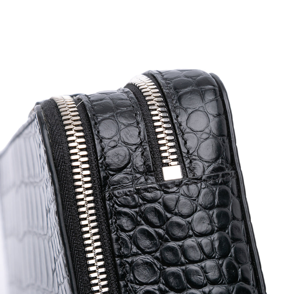 Everyday Top Handle Camera Bag Crocodile Embossed Leather Small