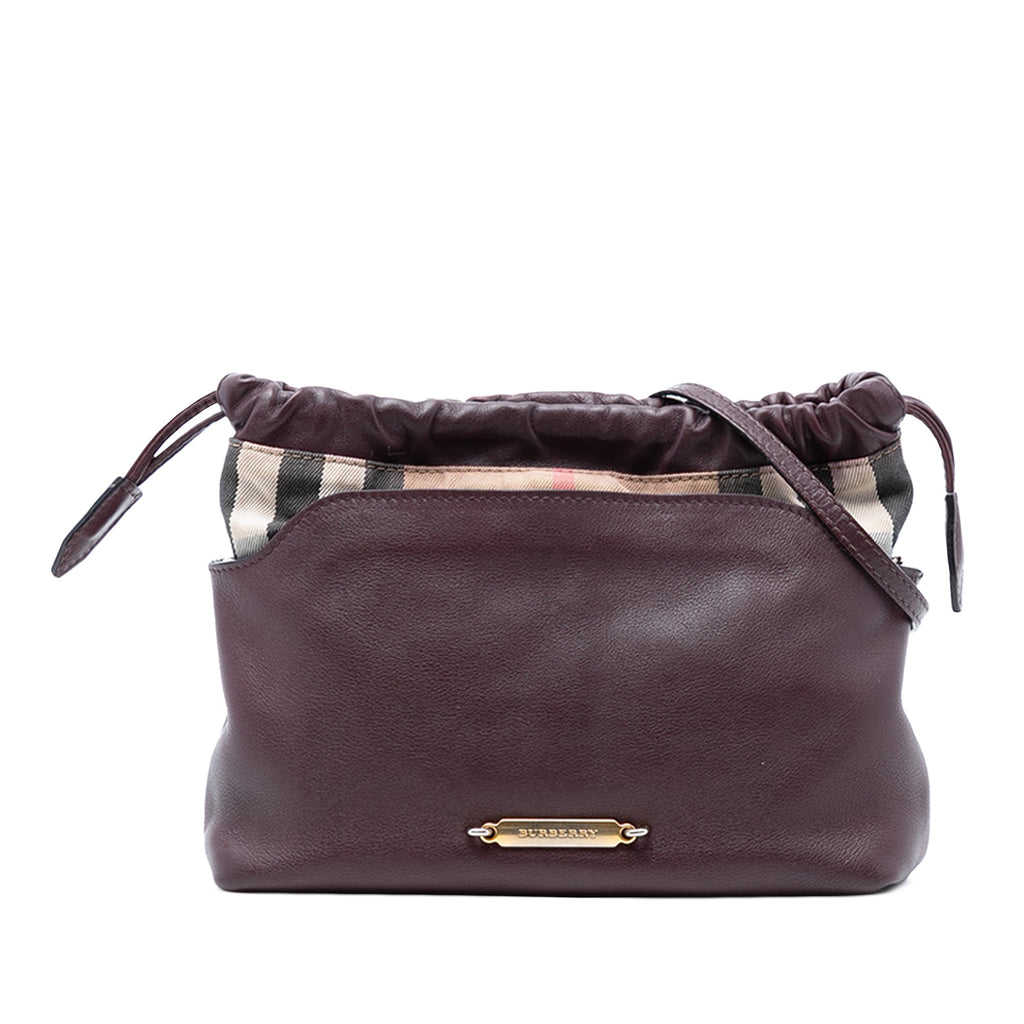 Little Crush Crossbody Bag Leather and House Check Canvas