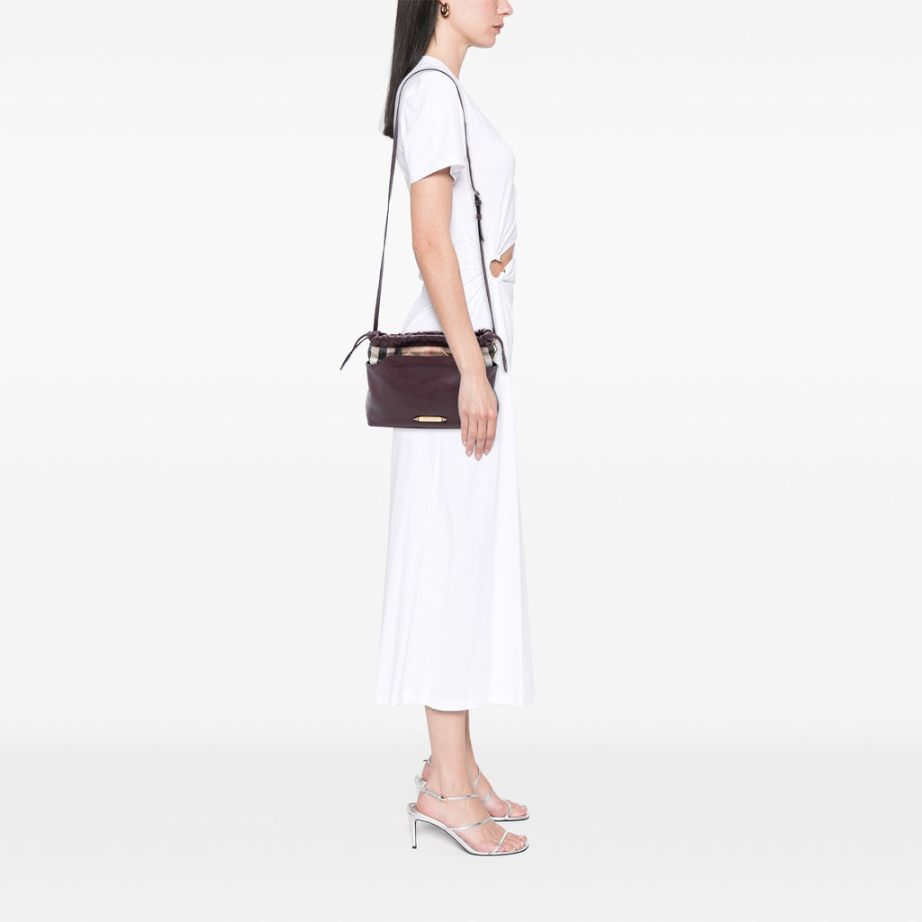 Little Crush Crossbody Bag Leather and House Check Canvas