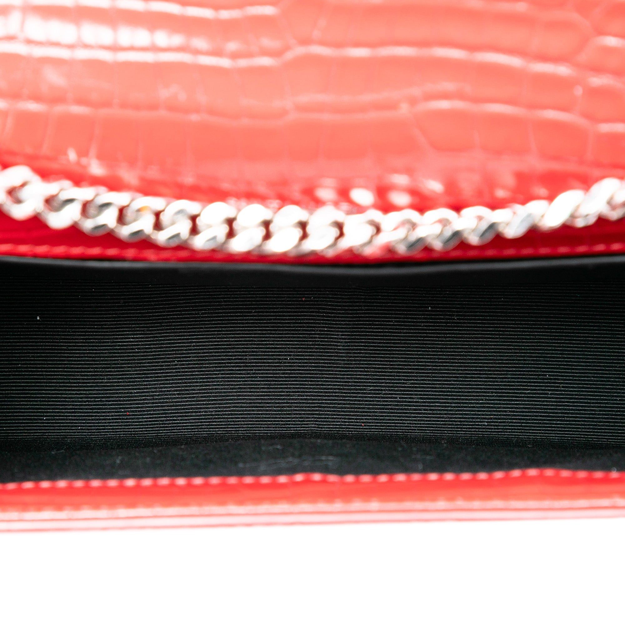 Classic Monogram Tassel Crossbody Bag Crocodile Embossed Leather Medium