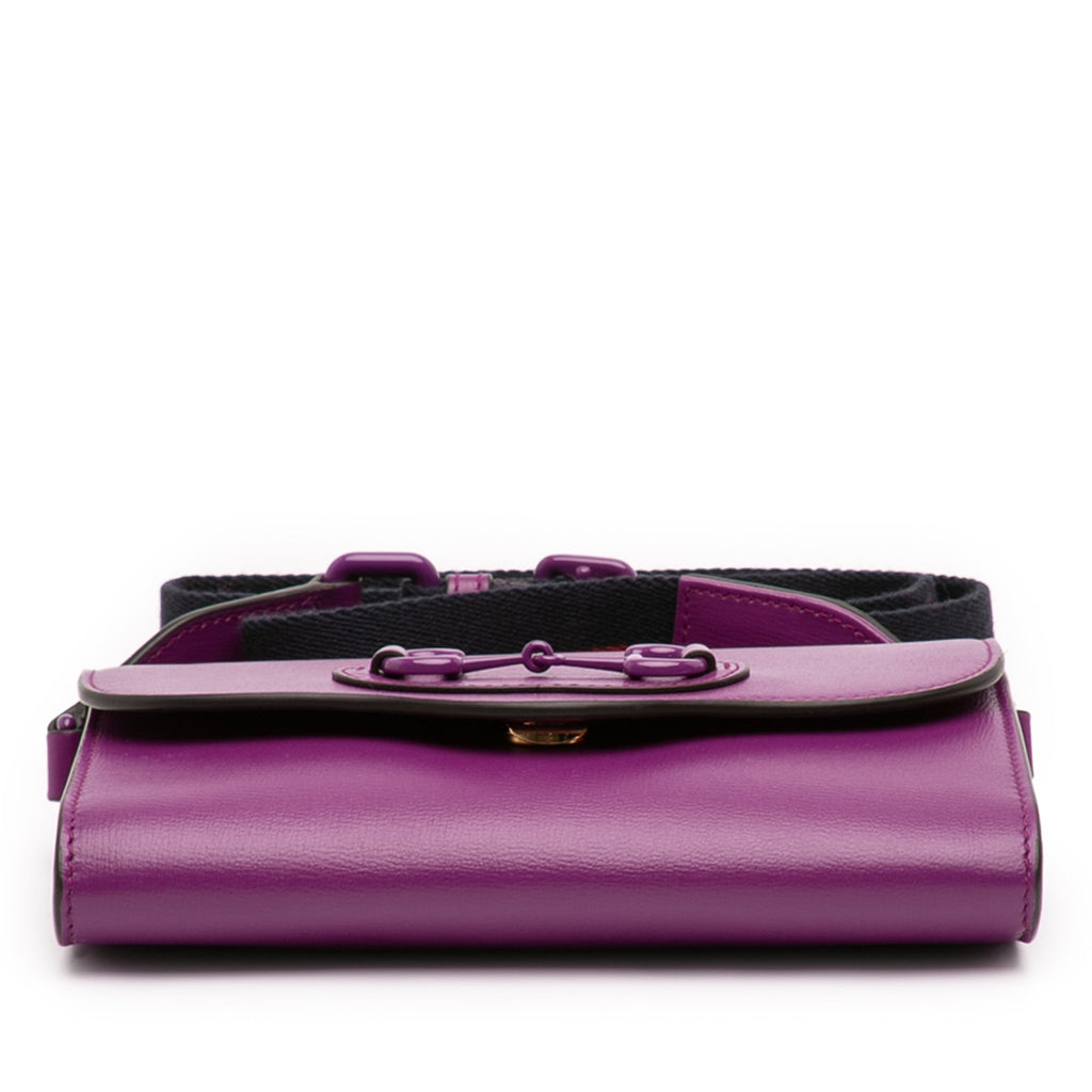 Horsebit 1955 Curved Flap Shoulder Bag Leather Mini