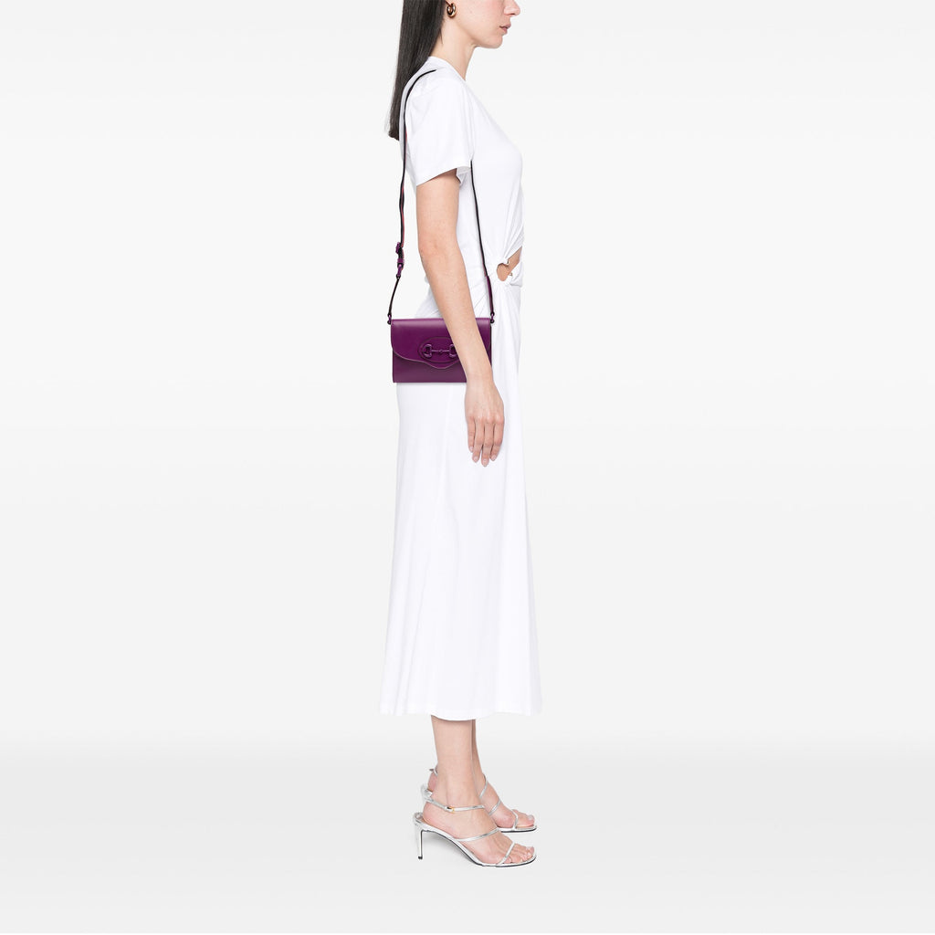Horsebit 1955 Curved Flap Shoulder Bag Leather Mini