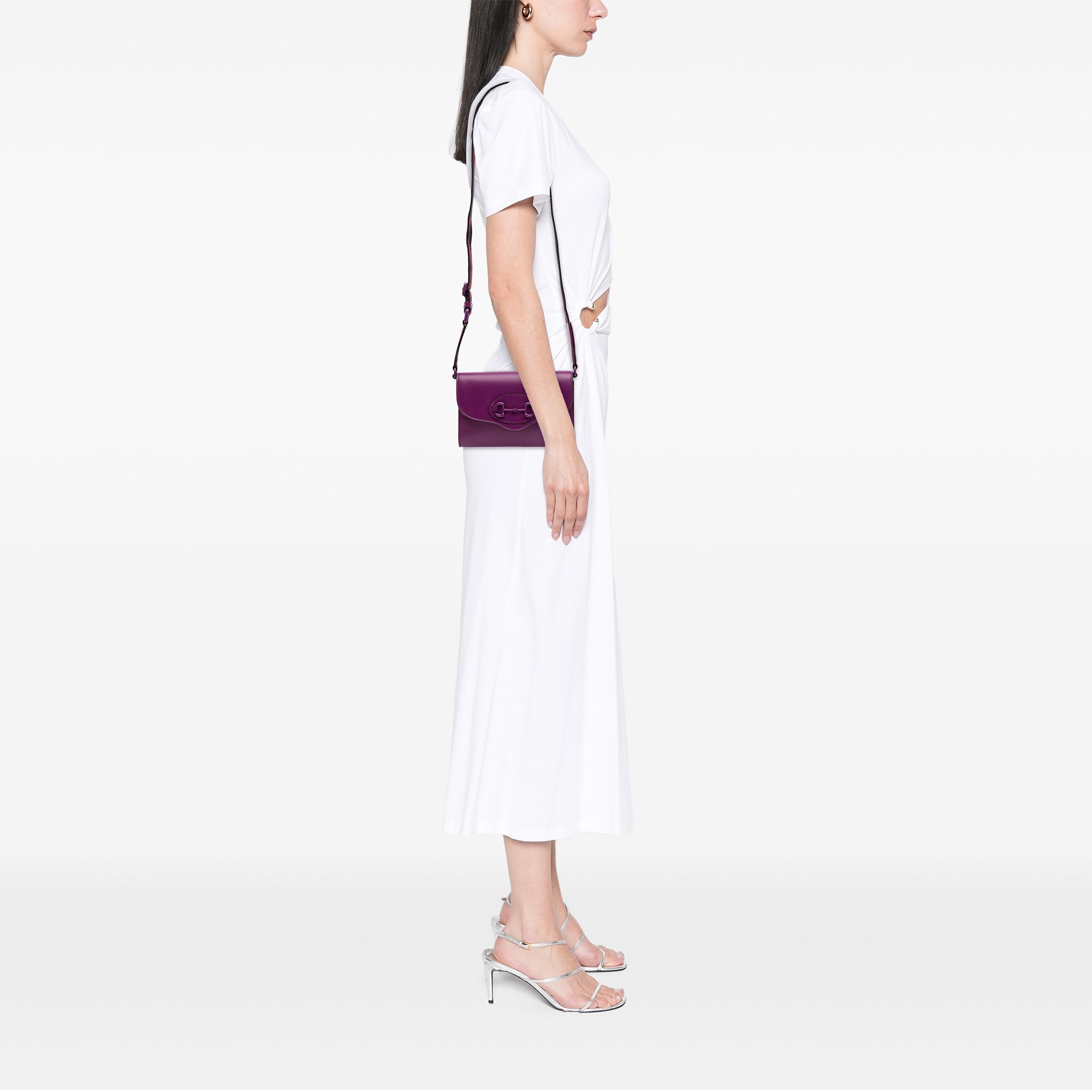 Horsebit 1955 Curved Flap Shoulder Bag Leather Mini