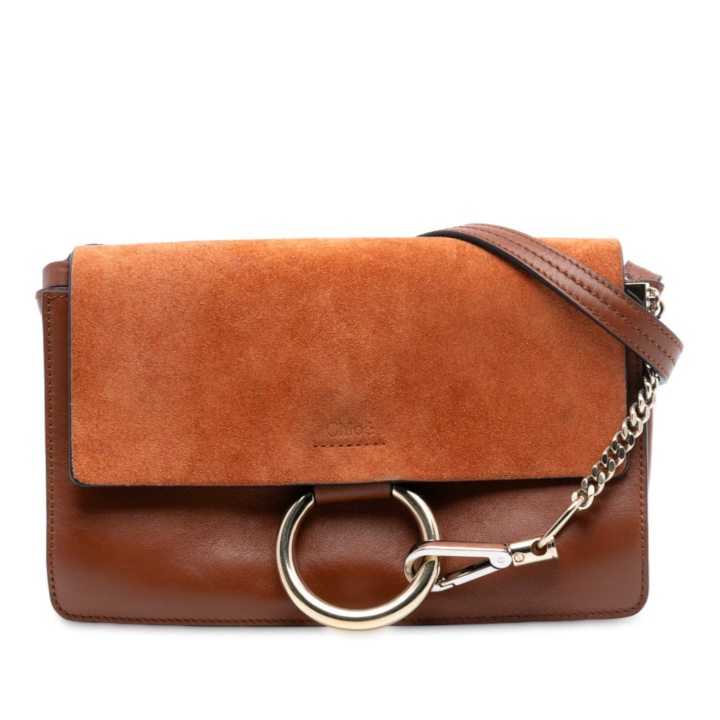 Faye Shoulder Bag Leather and Suede Small