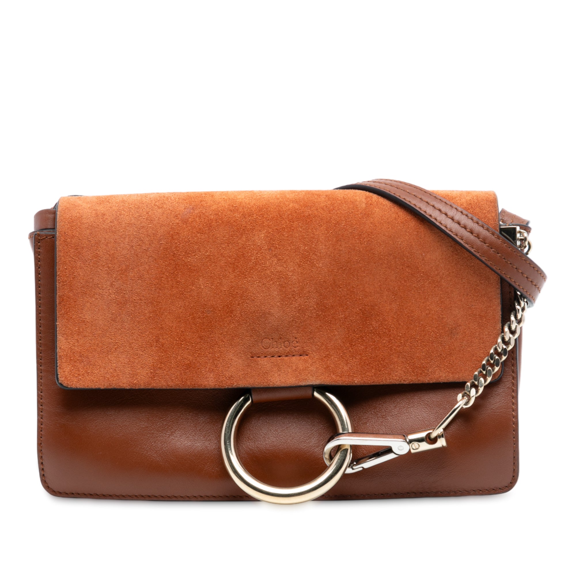 Faye Shoulder Bag Leather and Suede Small