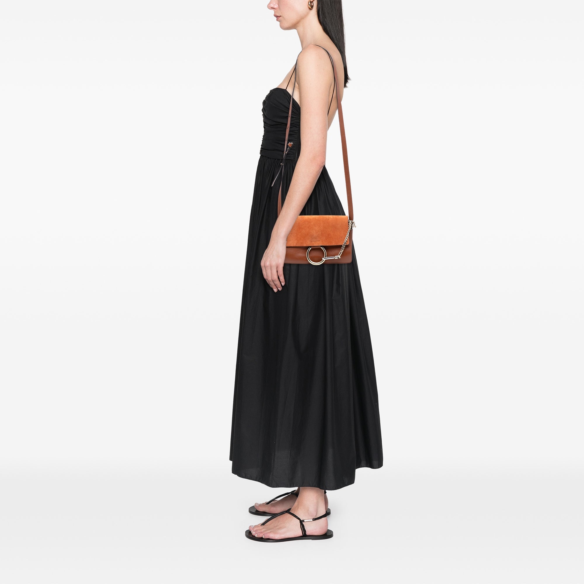 Faye Shoulder Bag Leather and Suede Small