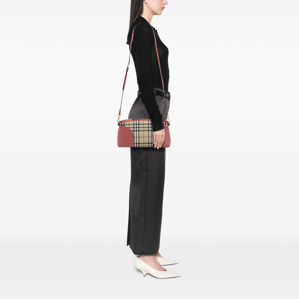 Chichester Crossbody Bag Horseferry Check Canvas and Leather Small