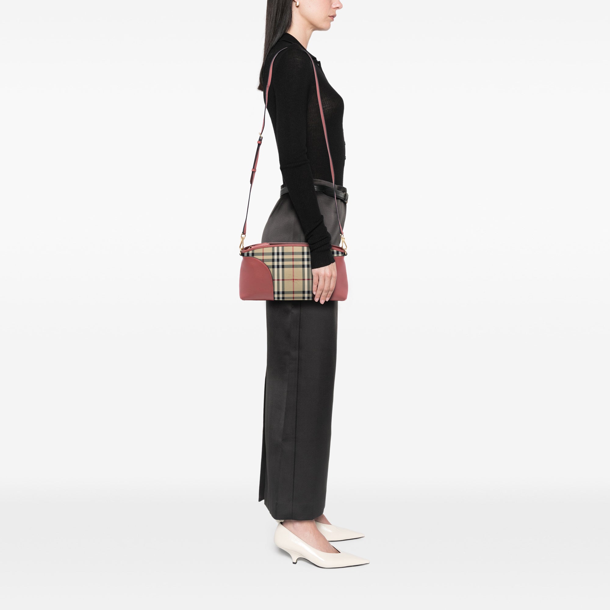 Chichester Crossbody Bag Horseferry Check Canvas and Leather Small