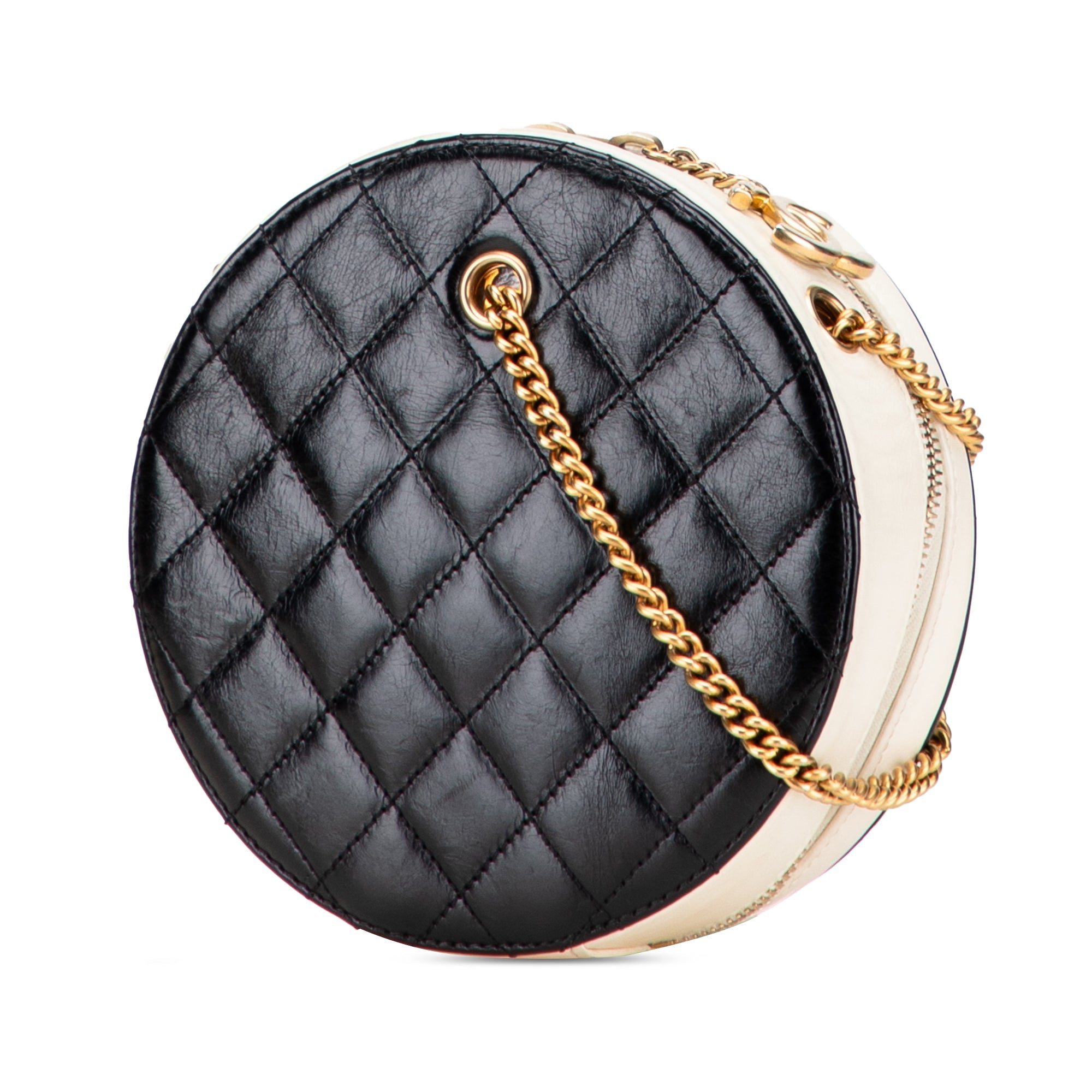 En Vogue Round Bag Crumpled Calfskin Small