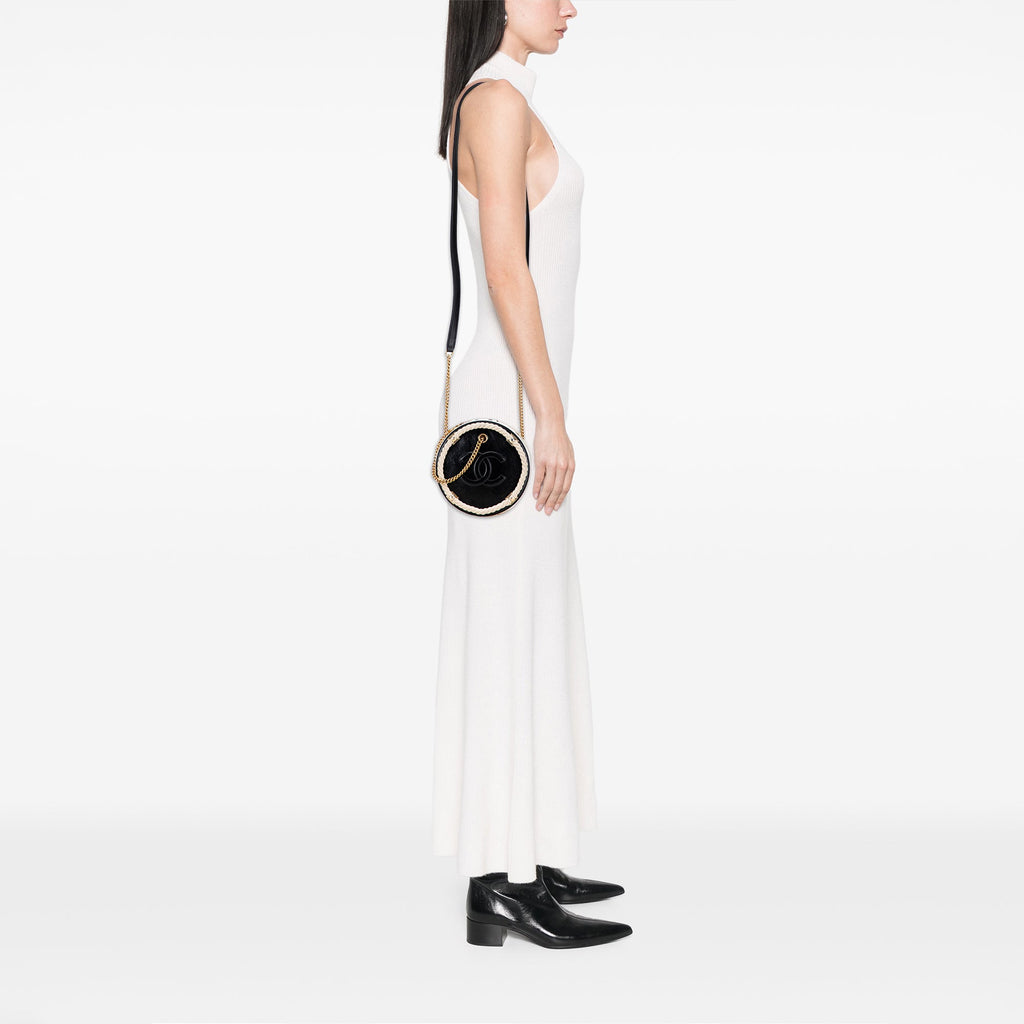 En Vogue Round Bag Crumpled Calfskin Small