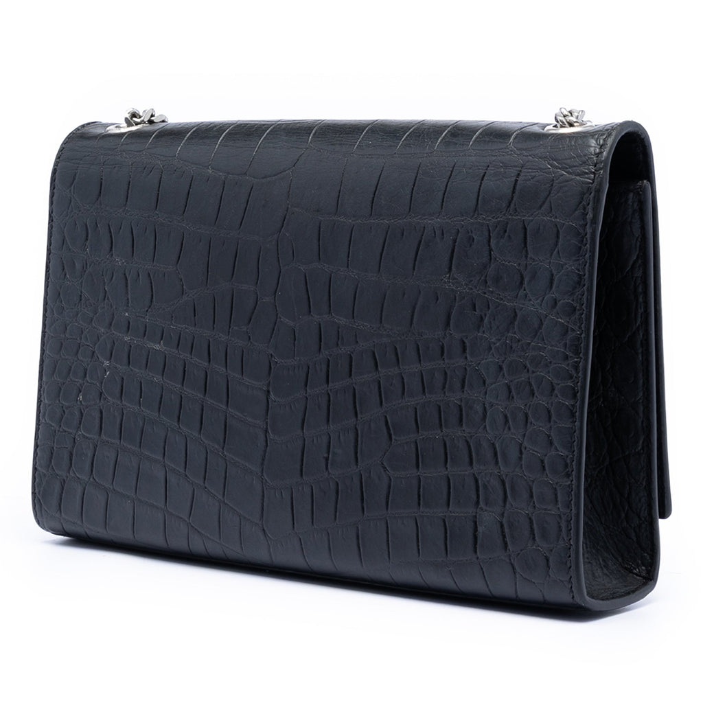 Classic Monogram Tassel Crossbody Bag Crocodile Embossed Leather Medium