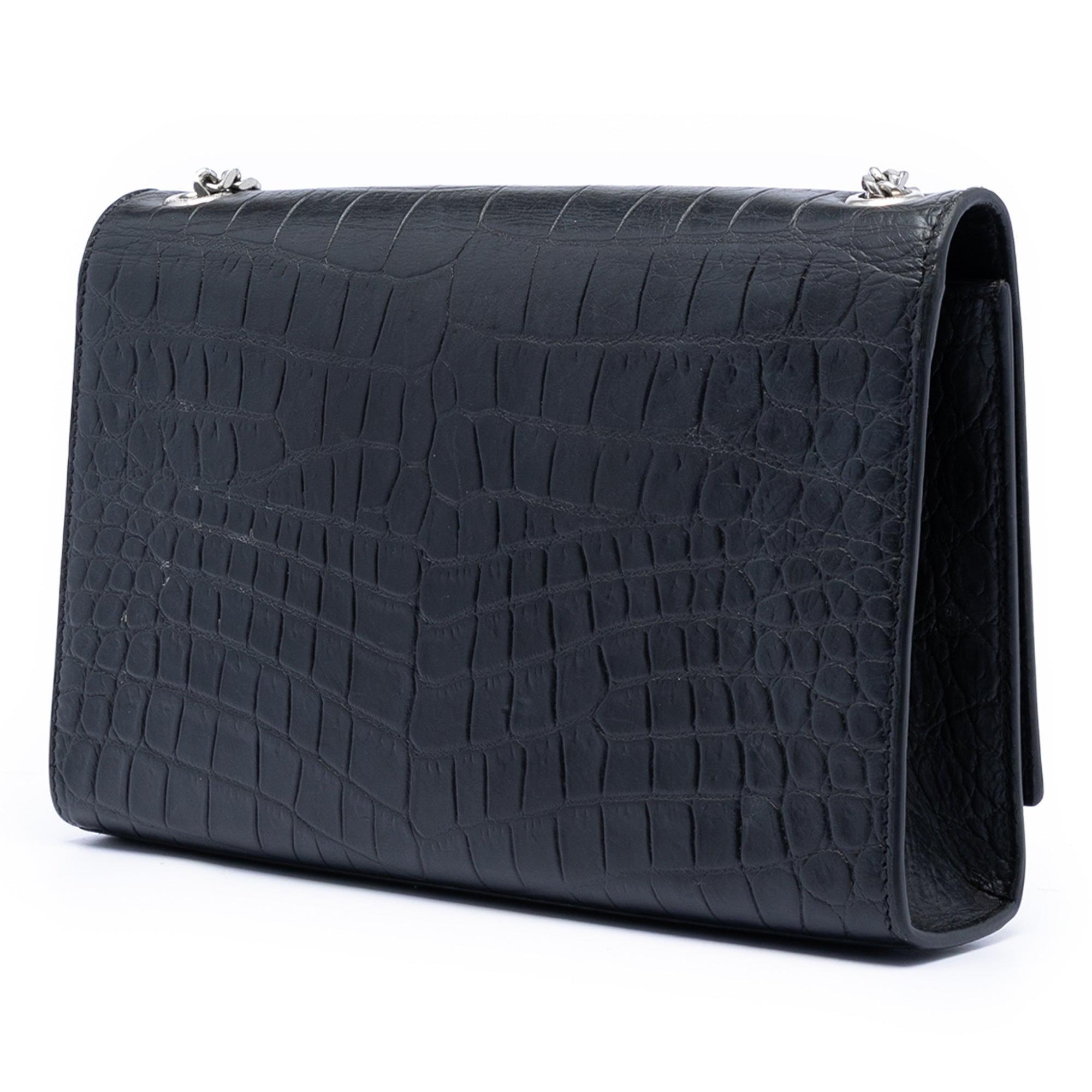 Classic Monogram Tassel Crossbody Bag Crocodile Embossed Leather Medium