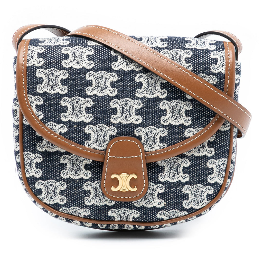 Besace Flap Bag Triomphe Coated Canvas Mini