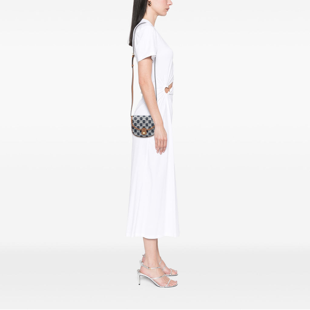Besace Flap Bag Triomphe Coated Canvas Mini