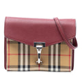 Macken Crossbody Bag Leather and Vintage Check Canvas Small