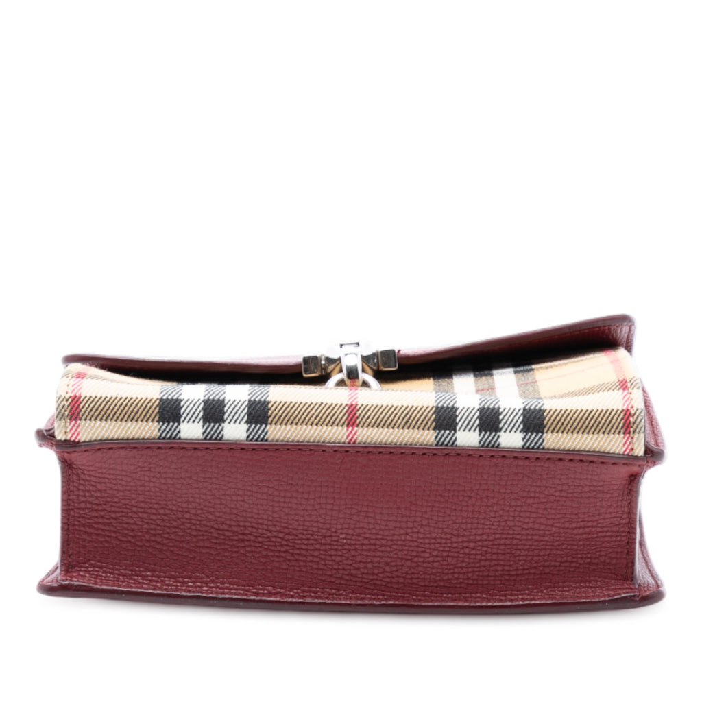 Macken Crossbody Bag Leather and Vintage Check Canvas Small