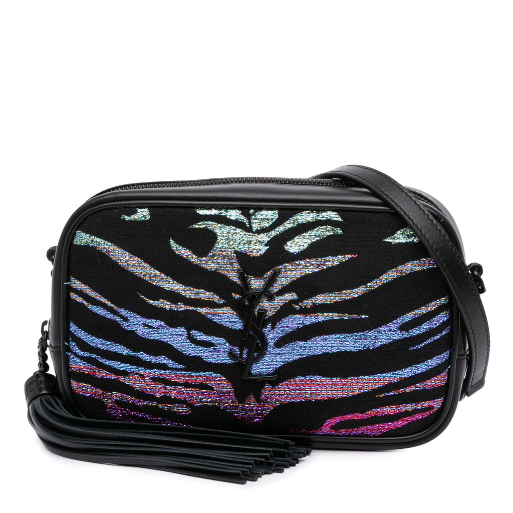 Lou Camera Bag Glitter Jacquard and Leather Mini