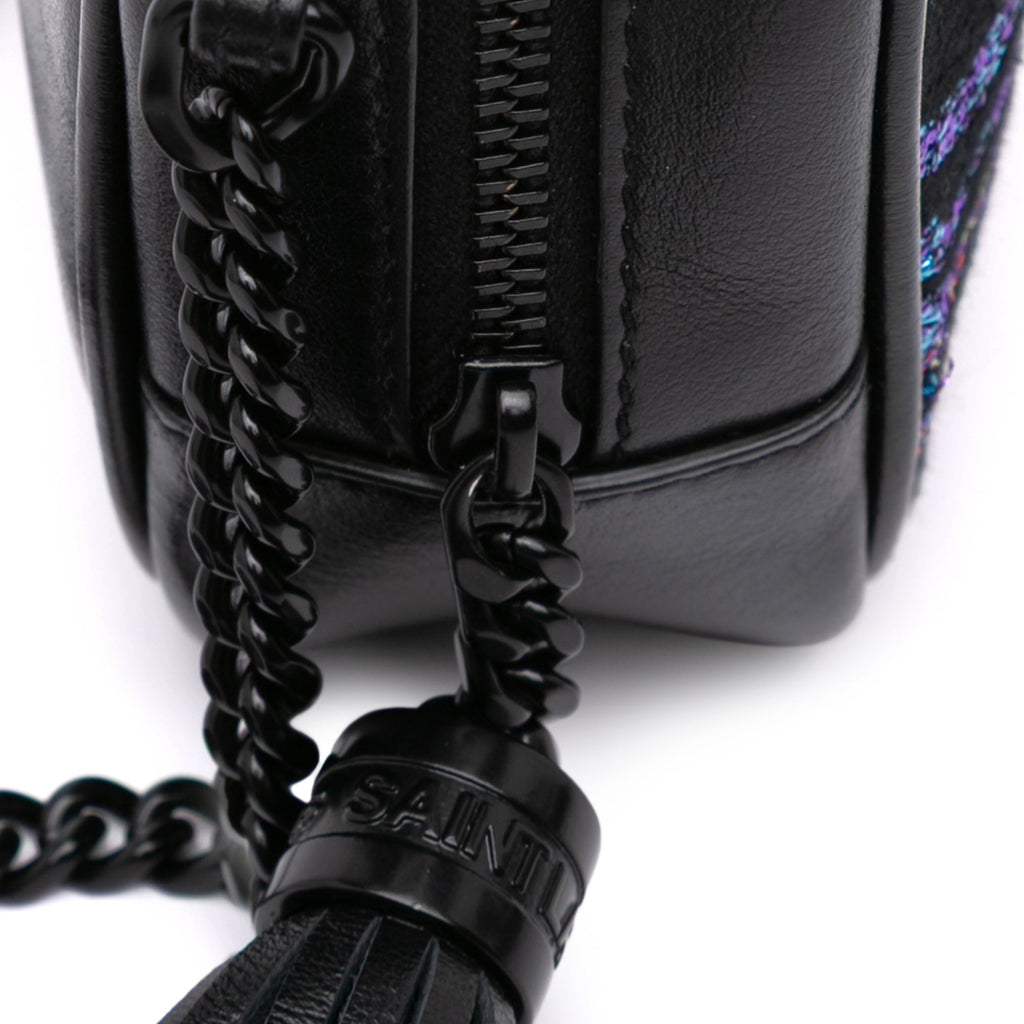 Lou Camera Bag Glitter Jacquard and Leather Mini