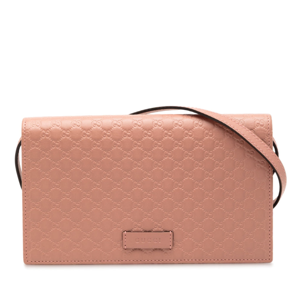 Wallet on Strap Microguccissima Leather