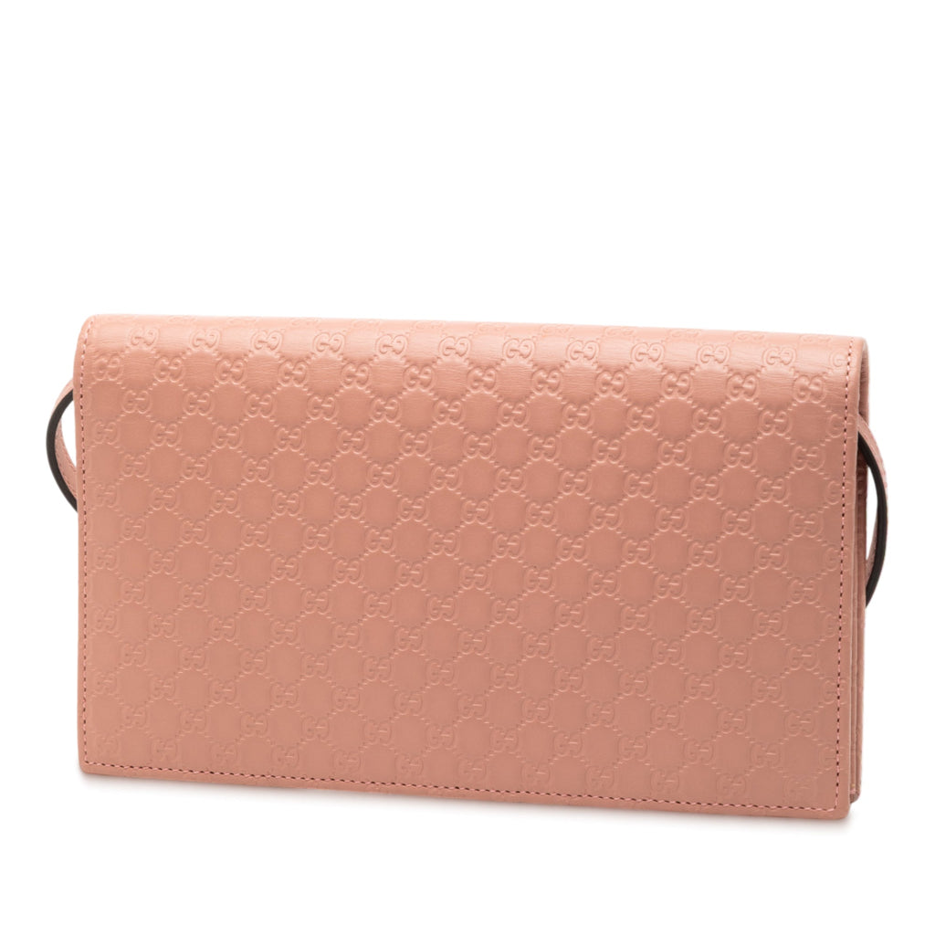 Wallet on Strap Microguccissima Leather
