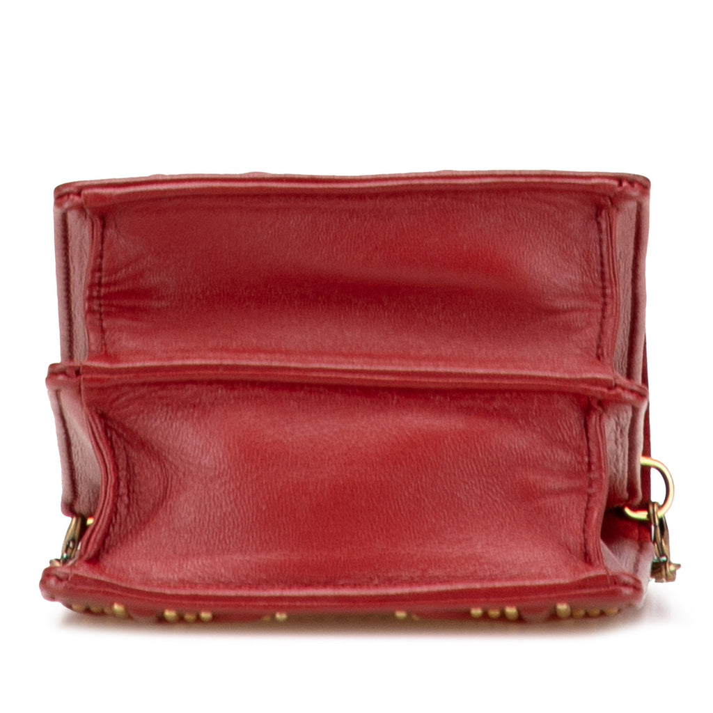 Diorama Vertical Clutch on Chain Studded Leather