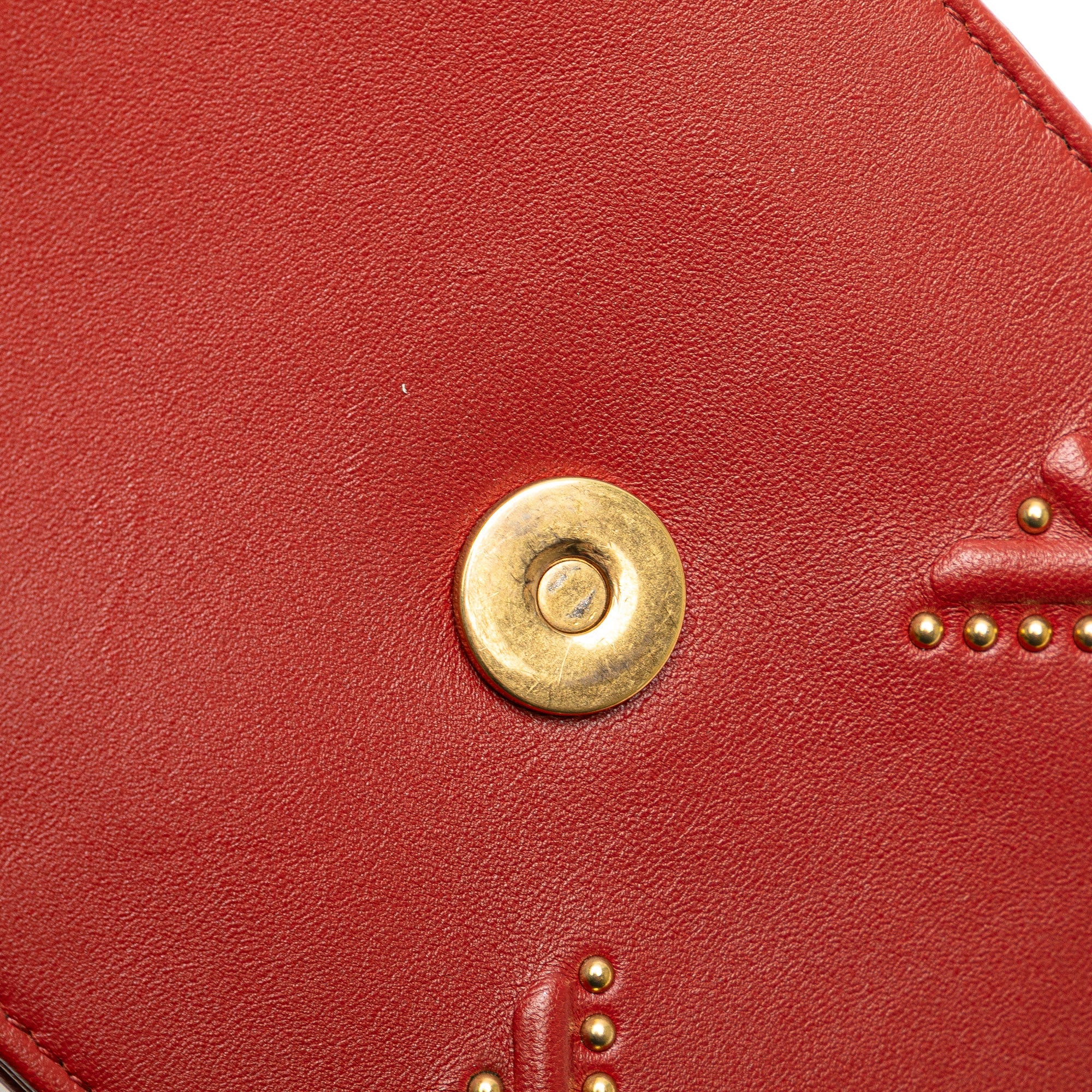 Diorama Vertical Clutch on Chain Studded Leather