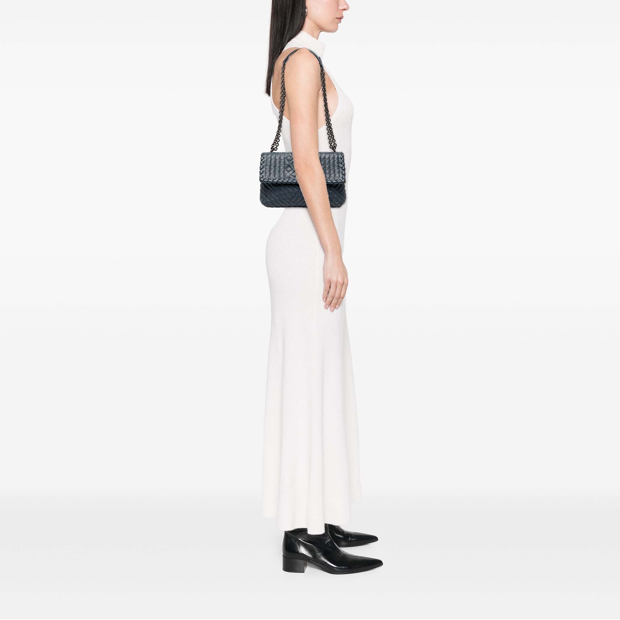 Olimpia Crossbody Bag Stitched Intrecciato Nappa Small