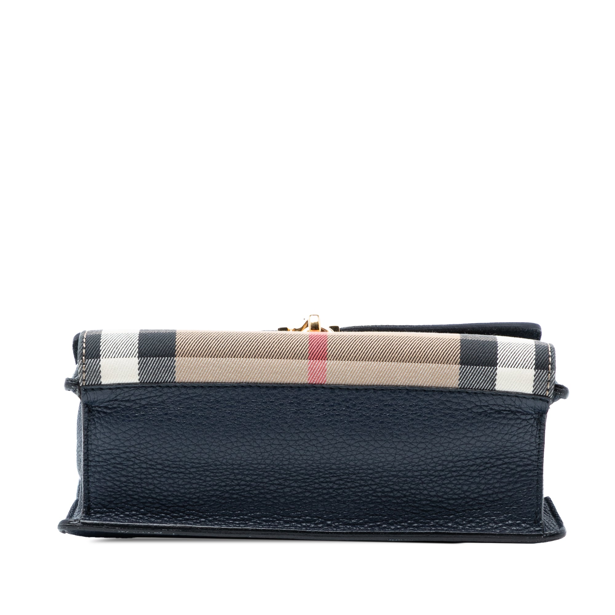 Macken Crossbody Bag Leather and House Check Canvas Small