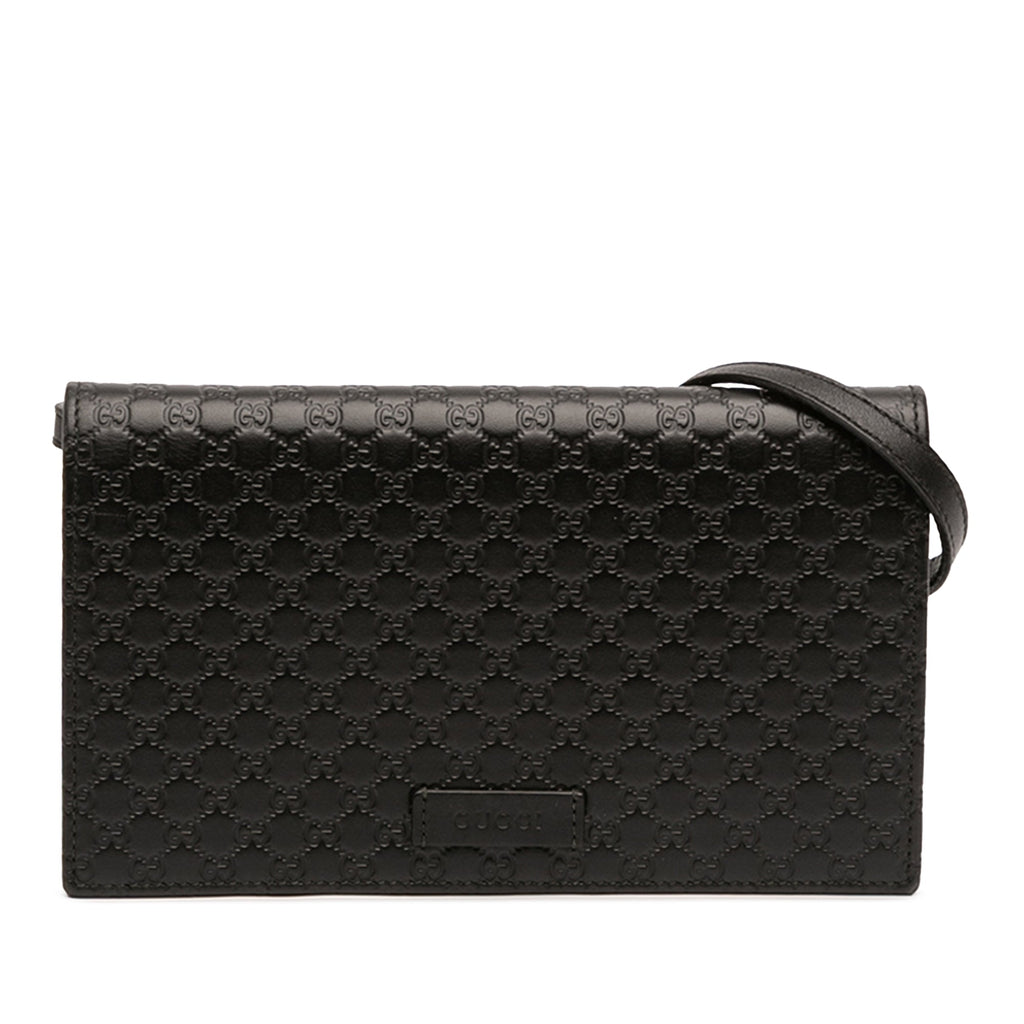 Wallet on Strap Microguccissima Leather