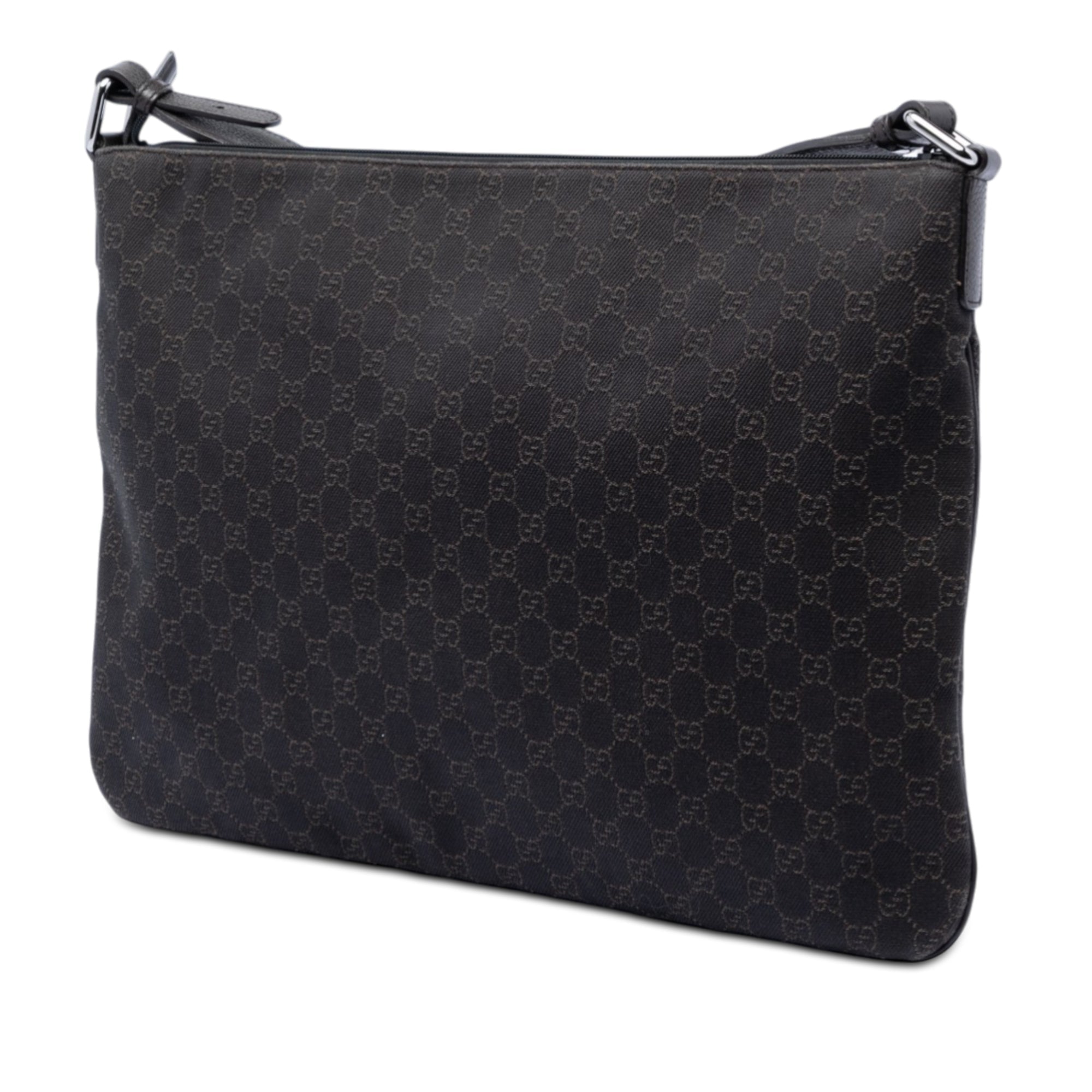 Zip Top Messenger Bag GG Coated Canvas Large