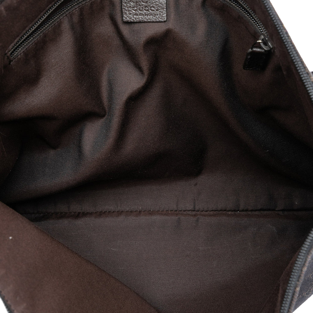 Zip Top Messenger Bag GG Coated Canvas Large