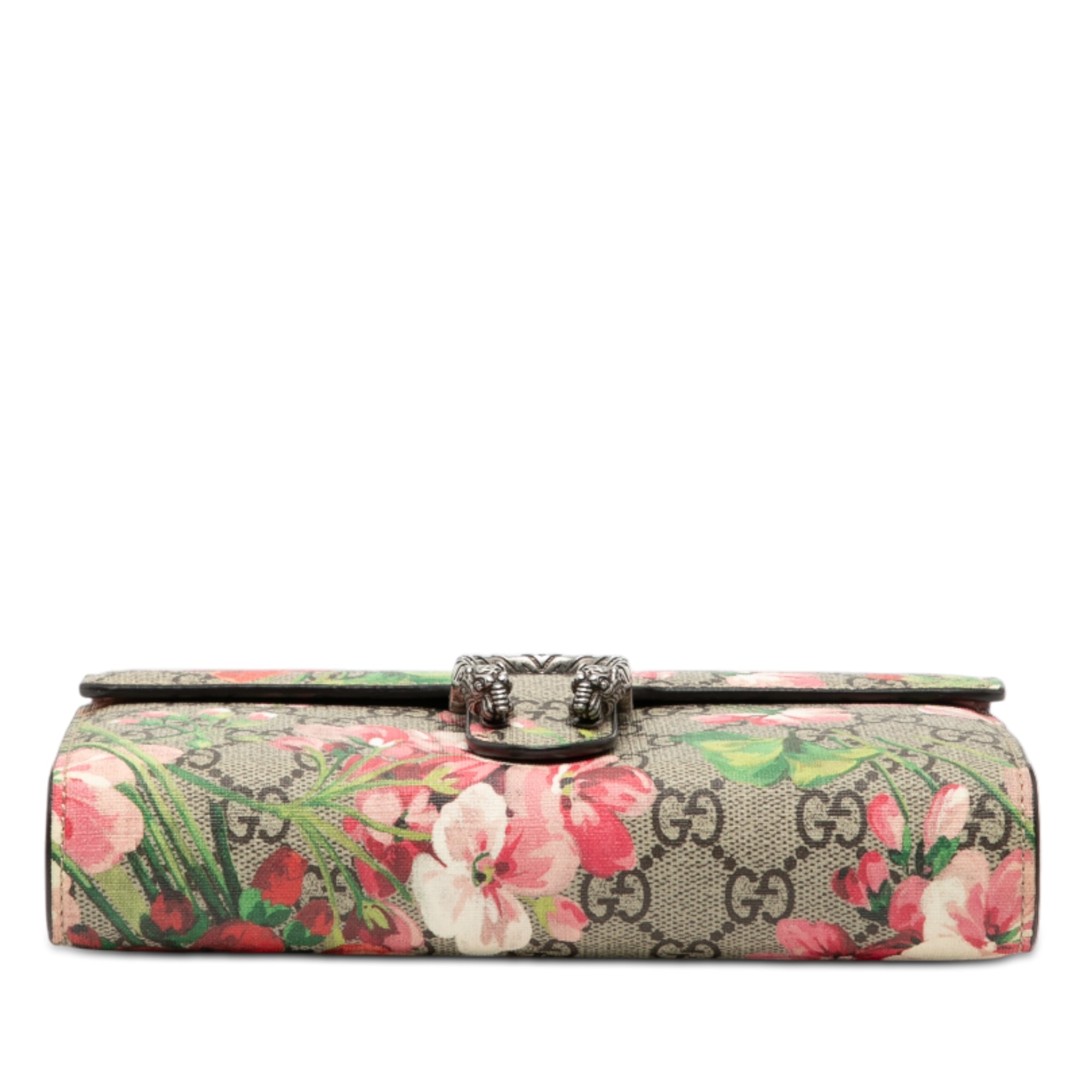 Dionysus Chain Wallet Blooms Print GG Coated Canvas Small
