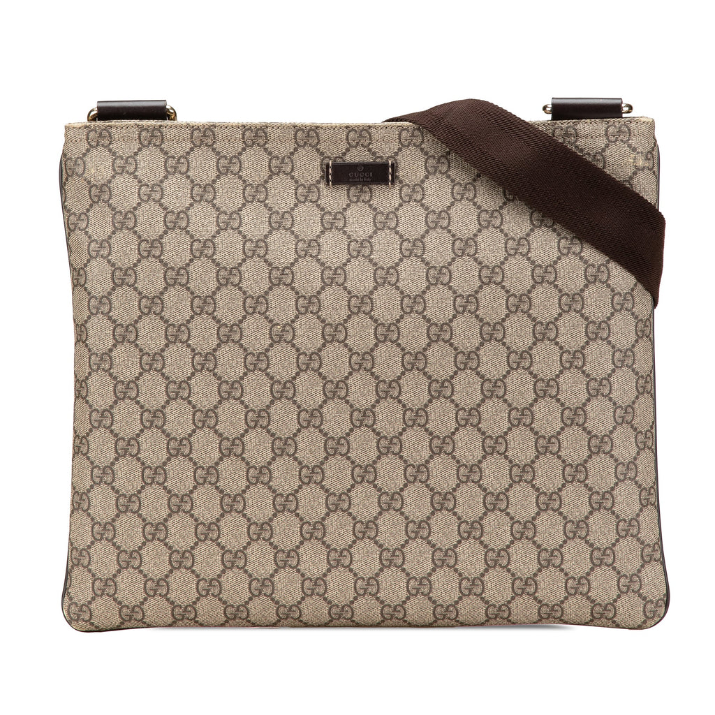 Zip Top Messenger Bag GG Coated Canvas Large