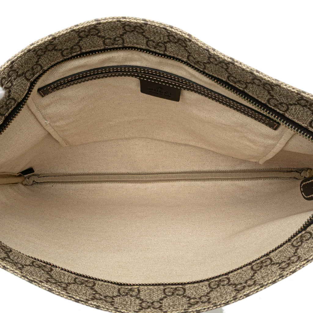 Zip Top Messenger Bag GG Coated Canvas Large
